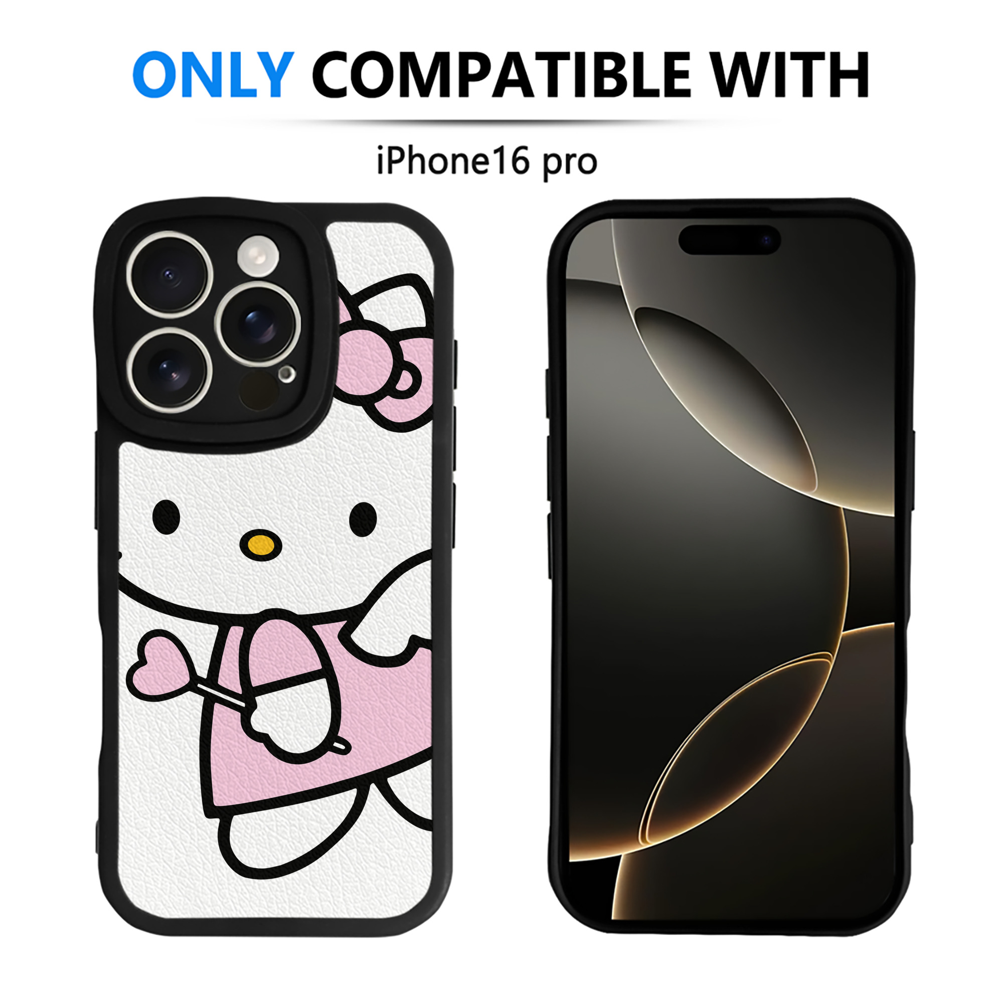 （画像用） Hello Kitty ハローキティ 【iPhone 16シリーズ対応】シリコンスマホケース（レザー調） 材質：シリコン